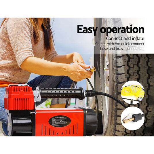 Giantz Air Compressor 12V 4x4 Tyre 320L/min Deflator Inflator Car Truck Portable