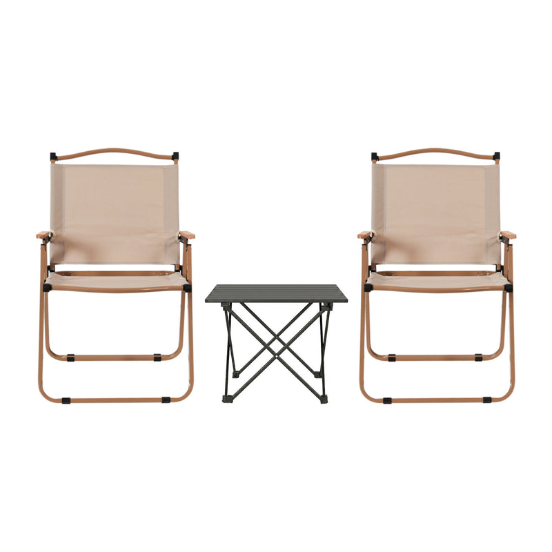 Load image into Gallery viewer, Weisshorn 3pc Camping Table Chair Set Outdoor Folding Aluminium Portable Picnic
