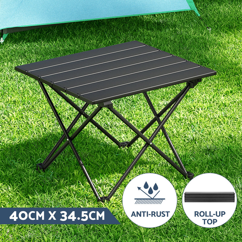 Load image into Gallery viewer, Weisshorn 3pc Camping Table Chair Set Outdoor Folding Aluminium Portable Picnic
