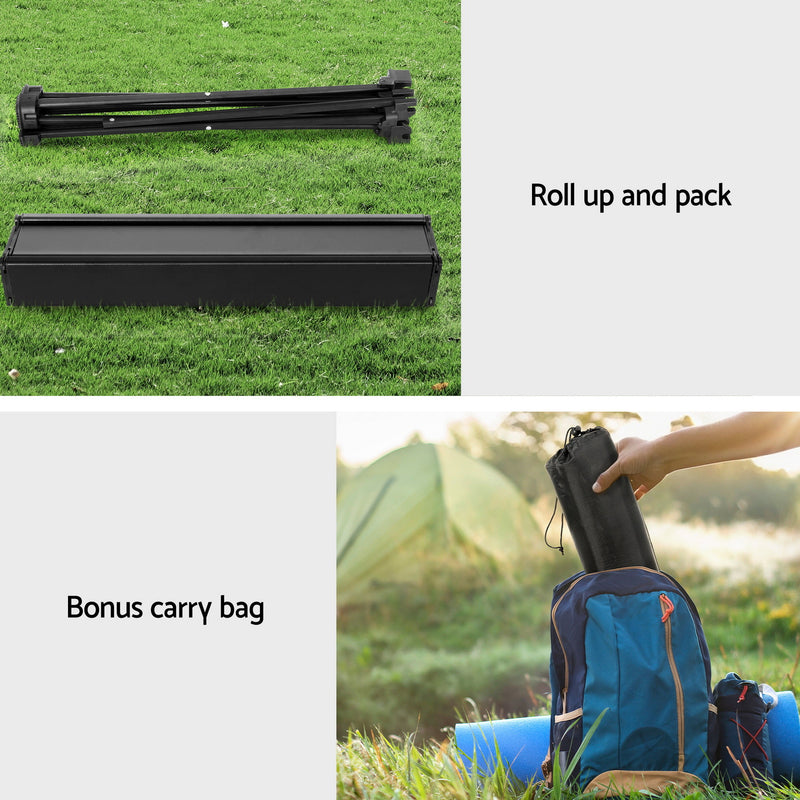 Load image into Gallery viewer, Weisshorn 3pc Camping Table Chair Set Outdoor Folding Aluminium Portable Picnic
