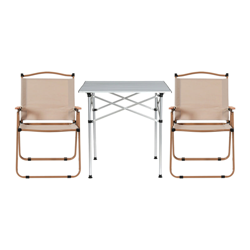 Load image into Gallery viewer, Weisshorn 3pc Camping Table Chair Set Outdoor Folding Aluminium Portable Picnic
