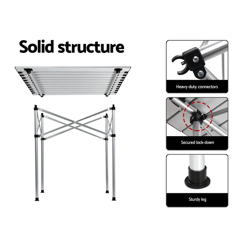 Load image into Gallery viewer, Weisshorn 3pc Camping Table Chair Set Outdoor Folding Aluminium Portable Picnic

