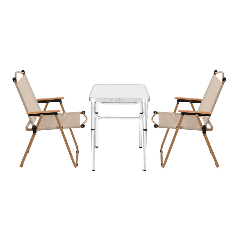 Load image into Gallery viewer, Weisshorn 3pc Camping Table Chair Set Outdoor Folding Aluminium Portable Picnic

