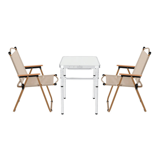 Weisshorn 3pc Camping Table Chair Set Outdoor Folding Aluminium Portable Picnic