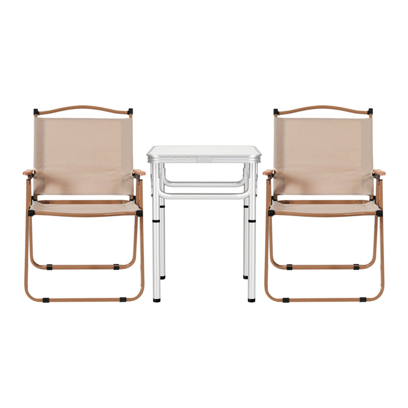 Load image into Gallery viewer, Weisshorn 3pc Camping Table Chair Set Outdoor Folding Aluminium Portable Picnic
