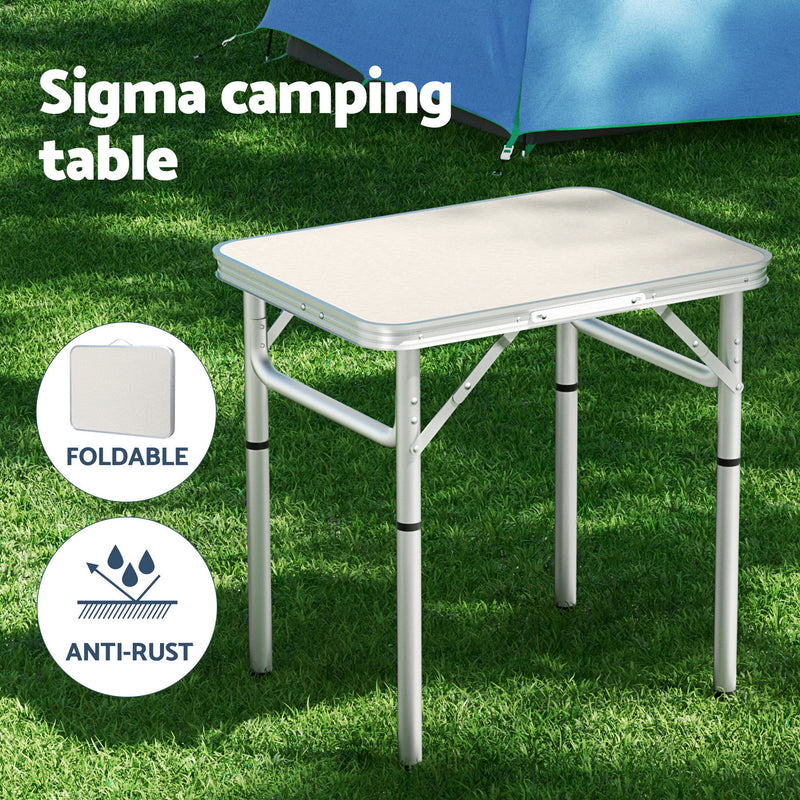Load image into Gallery viewer, Weisshorn 3pc Camping Table Chair Set Outdoor Folding Aluminium Portable Picnic
