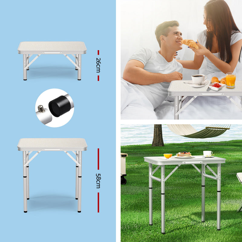 Load image into Gallery viewer, Weisshorn 3pc Camping Table Chair Set Outdoor Folding Aluminium Portable Picnic
