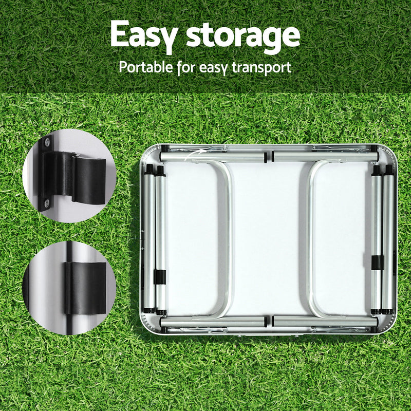 Load image into Gallery viewer, Weisshorn 3pc Camping Table Chair Set Outdoor Folding Aluminium Portable Picnic
