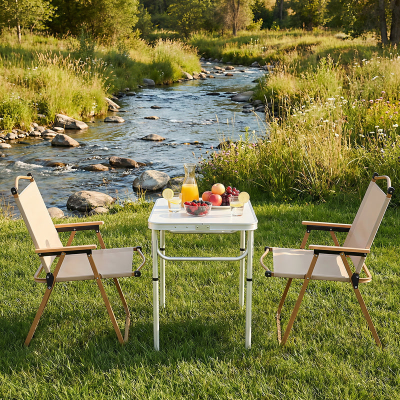 Load image into Gallery viewer, Weisshorn 3pc Camping Table Chair Set Outdoor Folding Aluminium Portable Picnic
