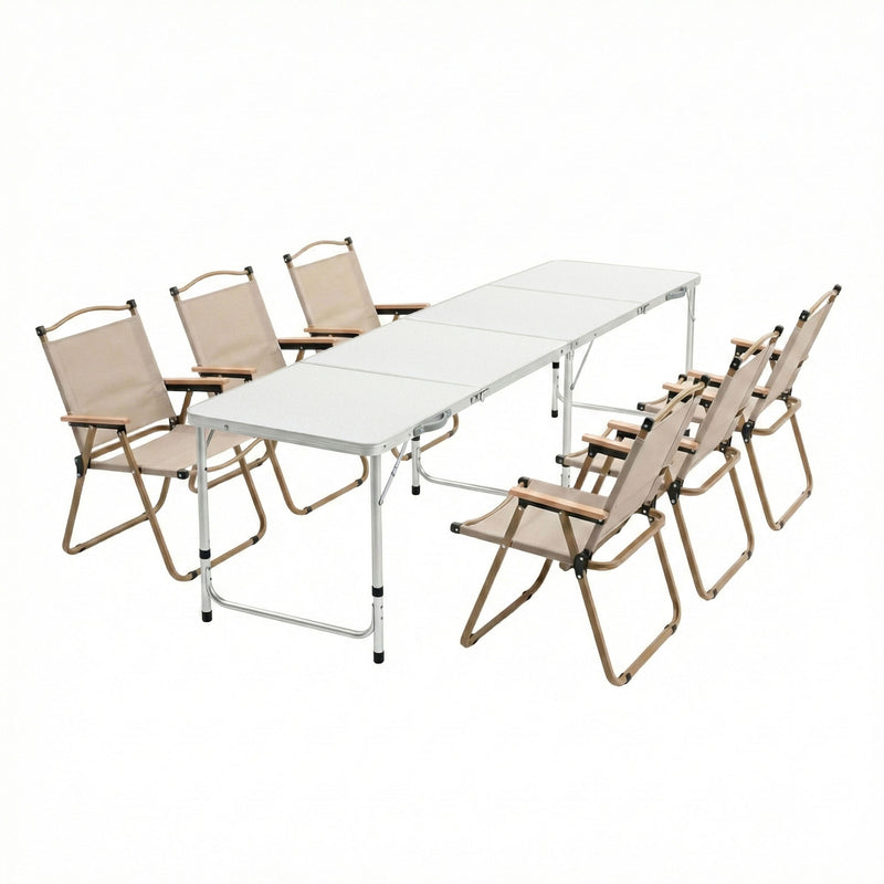 Load image into Gallery viewer, Weisshorn 7pc Camping Table Chair Set Outdoor Folding Aluminium Portable Picnic
