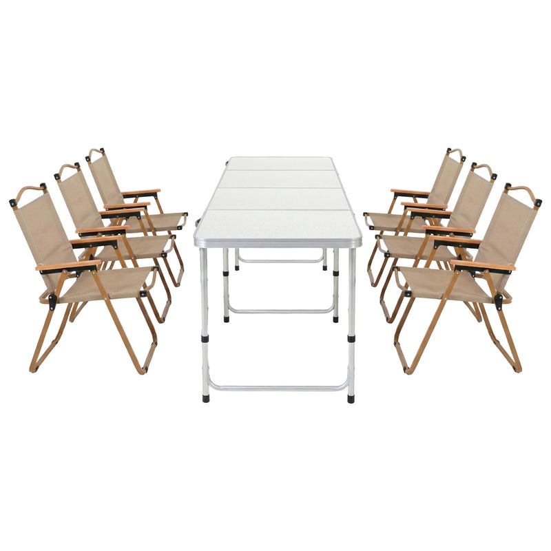 Load image into Gallery viewer, Weisshorn 7pc Camping Table Chair Set Outdoor Folding Aluminium Portable Picnic
