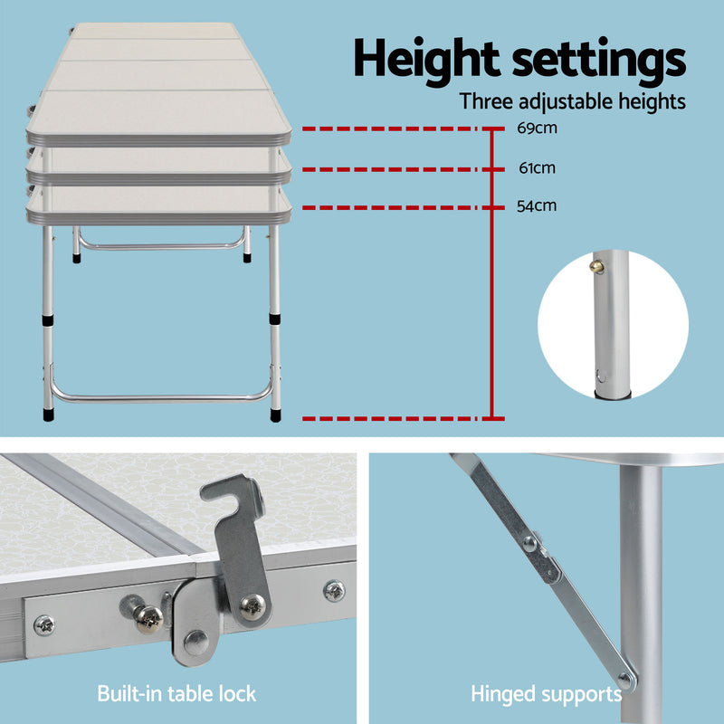 Load image into Gallery viewer, Weisshorn 7pc Camping Table Chair Set Outdoor Folding Aluminium Portable Picnic
