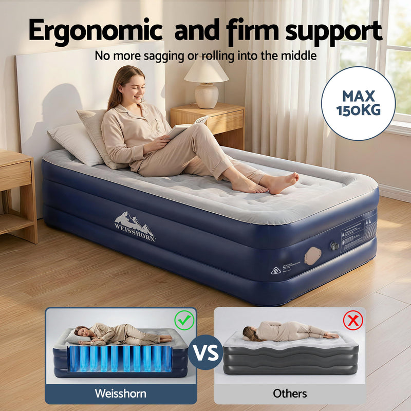 Load image into Gallery viewer, Weisshorn Air Mattress Single Inflatable Bed 46cm Air bed Cube
