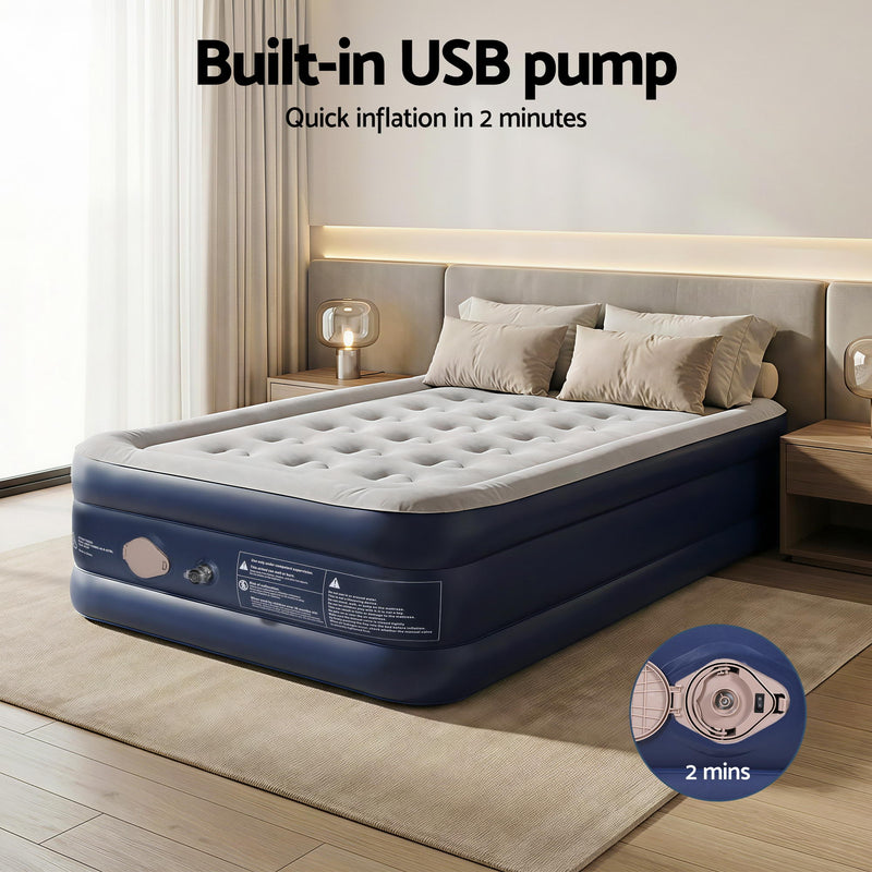 Load image into Gallery viewer, Weisshorn Air Mattress Single Inflatable Bed 46cm Air bed Cube
