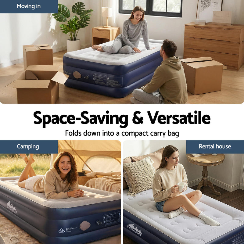 Load image into Gallery viewer, Weisshorn Air Mattress Single Inflatable Bed 46cm Air bed Cube

