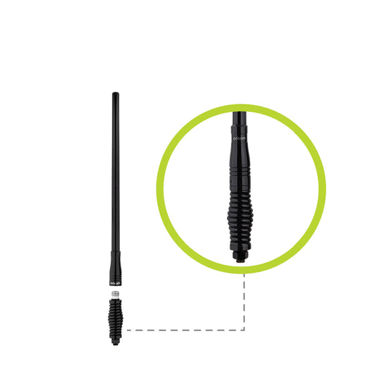 4G LTE Cellular Mobile Antenna, 670mm Black Spring & Radome