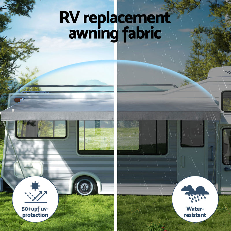 Load image into Gallery viewer, Weisshorn 12ft Caravan Awning Fabric &amp; Privacy Screen RV Roll Out Sun Shade 3.4M
