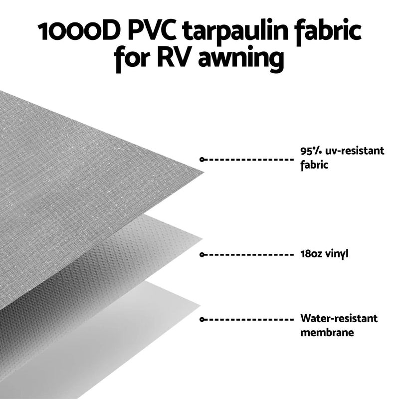 Load image into Gallery viewer, Weisshorn 12ft Caravan Awning Fabric &amp; Privacy Screen RV Roll Out Sun Shade 3.4M

