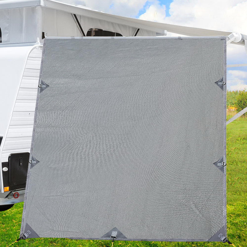 Load image into Gallery viewer, Caravan Privacy Screen Roll Out Awning 2.1x1.8M Sun Shade Pop Top End Wall Grey
