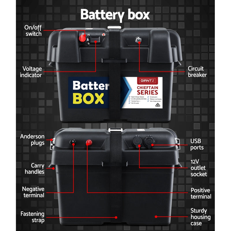 Load image into Gallery viewer, Giantz AGM Deep Cycle Battery 12V 100Ah Box Portable Solar Caravan Camping
