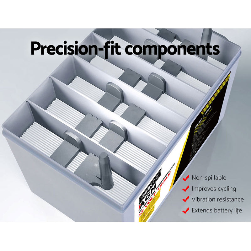 Load image into Gallery viewer, Giantz AGM Deep Cycle Battery 12V 120Ah x2 Box Portable Solar Caravan Camping
