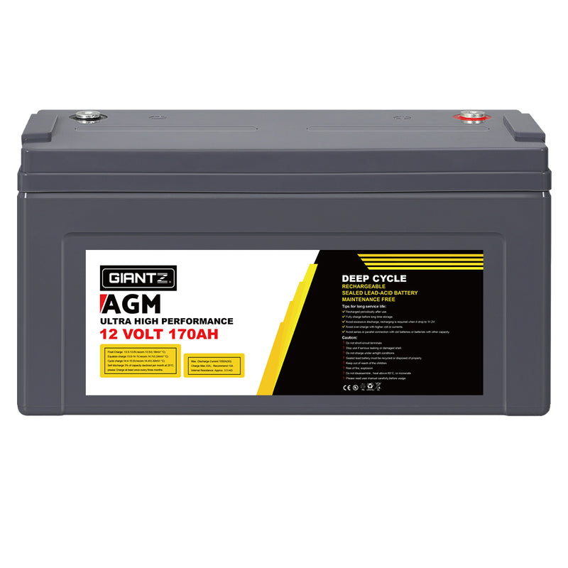 Load image into Gallery viewer, Giantz AGM Deep Cycle Battery 12V 170Ah Box Portable Solar Caravan Camping
