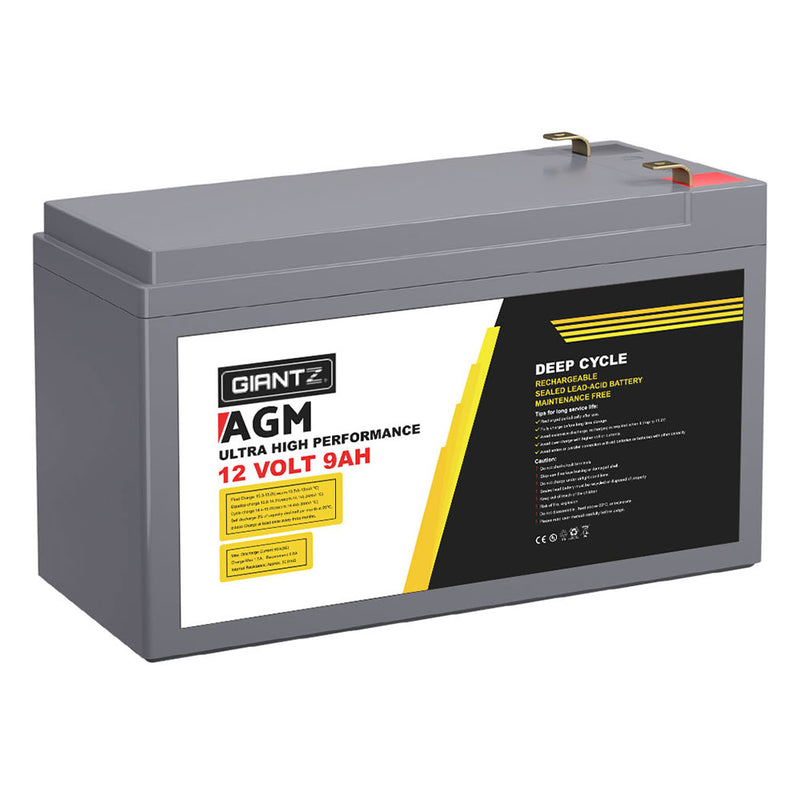 Load image into Gallery viewer, Giantz AGM Deep Cycle Battery 12V 9Ah Box Portable Solar Caravan Camping
