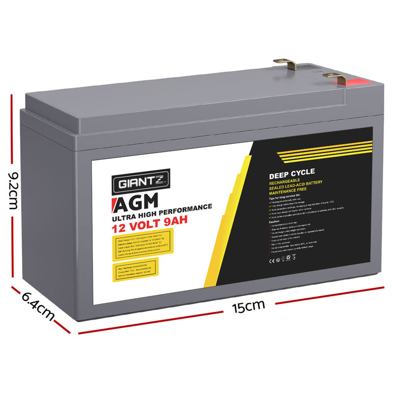 Load image into Gallery viewer, Giantz AGM Deep Cycle Battery 12V 9Ah Box Portable Solar Caravan Camping
