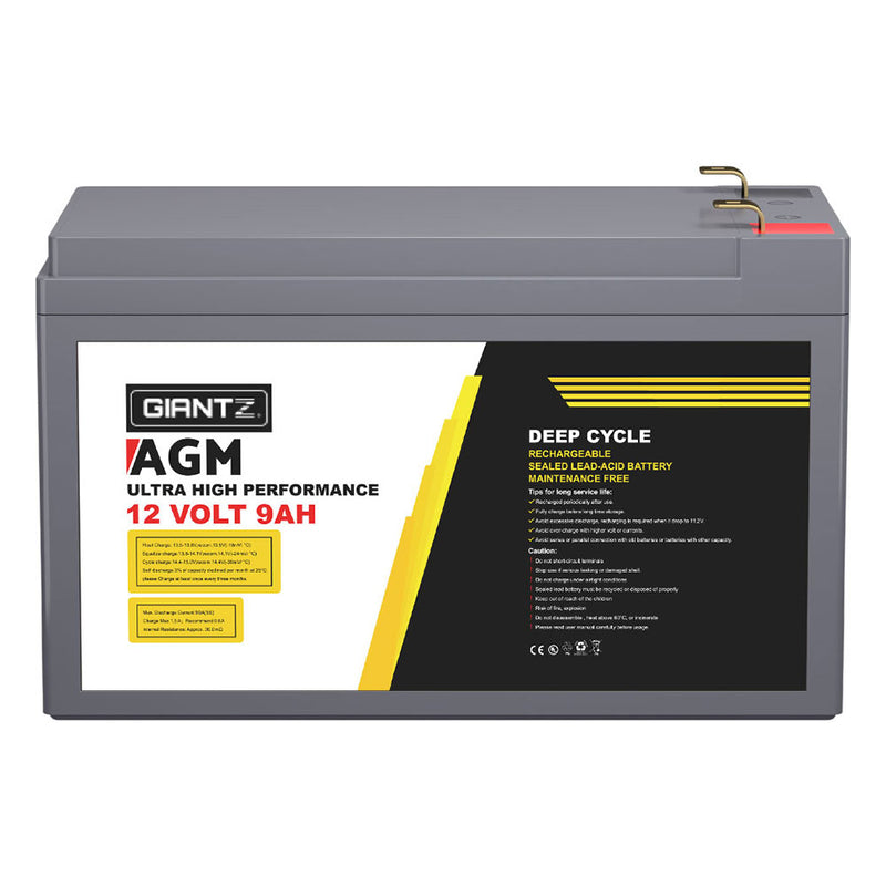 Load image into Gallery viewer, Giantz AGM Deep Cycle Battery 12V 9Ah Box Portable Solar Caravan Camping
