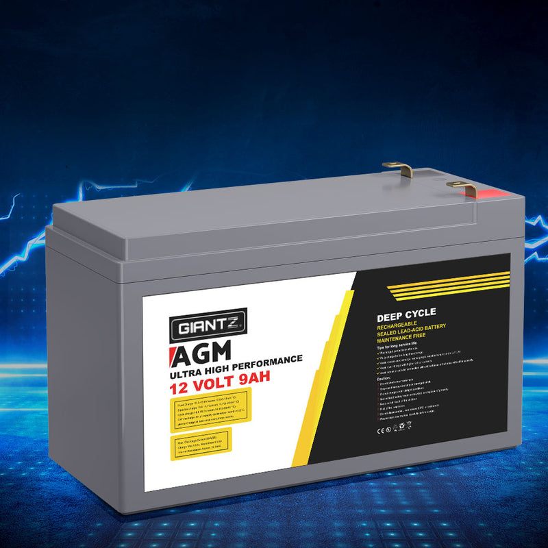 Load image into Gallery viewer, Giantz AGM Deep Cycle Battery 12V 9Ah Box Portable Solar Caravan Camping
