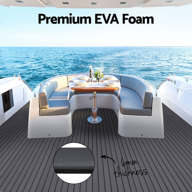 Load image into Gallery viewer, Seamanship EVA Foam Boat Flooring Mat Decking Sheet 240x90x0.6cm Dark Grey Decor
