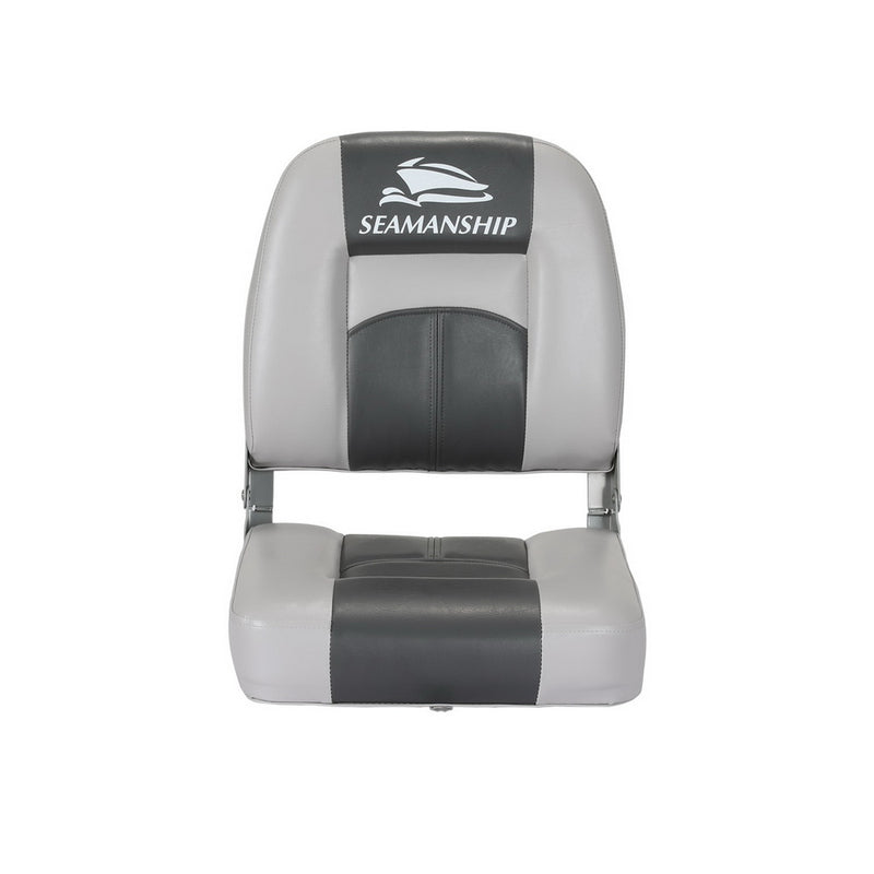 Load image into Gallery viewer, Seamanship 2X Folding Boat Seats Marine Swivel Low Back 10cm Padding Charcoal
