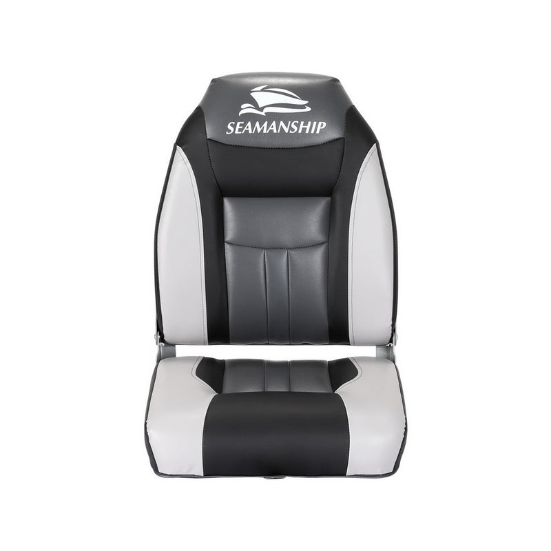 Load image into Gallery viewer, Seamanship 2X Folding Boat Seats Marine Seat Swivel High Back 12cm Padding Black
