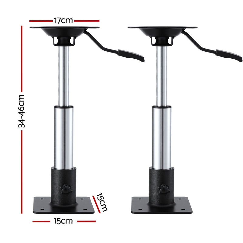 Load image into Gallery viewer, Seamanship Boat Seat Pedestal 34–46cm Adjustable Gas Lift 360 Degrees Swivel 2 Pack
