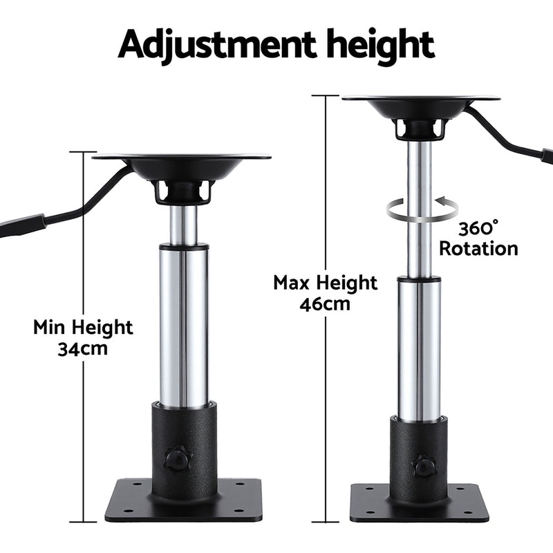 Load image into Gallery viewer, Seamanship Boat Seat Pedestal 34–46cm Adjustable Gas Lift 360 Degrees Swivel 2 Pack
