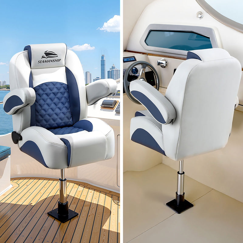 Load image into Gallery viewer, Seamanship Boat Seat Pedestal 34–46cm Adjustable Gas Lift 360 Degrees Swivel 2 Pack
