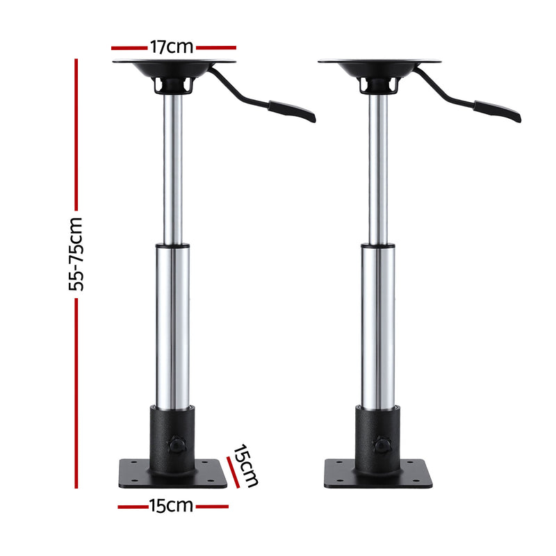 Load image into Gallery viewer, Seamanship Boat Seat Pedestal 55–75cm Adjustable Gas Lift 360 Degrees Swivel 2 Pack
