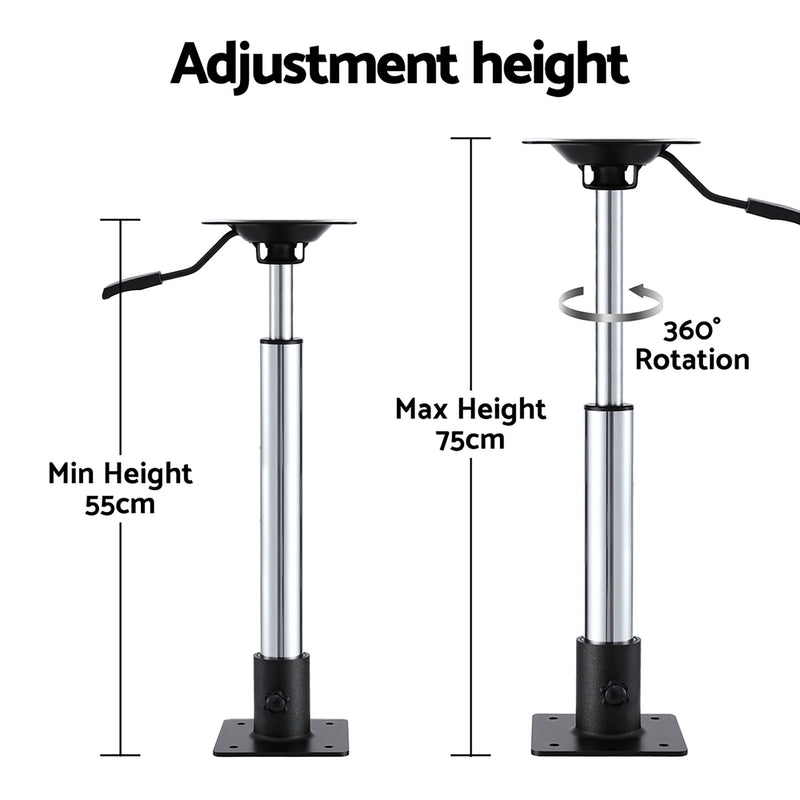 Load image into Gallery viewer, Seamanship Boat Seat Pedestal 55–75cm Adjustable Gas Lift 360 Degrees Swivel 2 Pack
