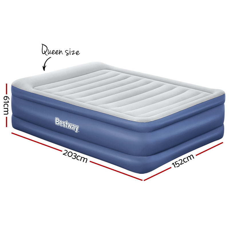 Load image into Gallery viewer, Bestway Air Mattress Queen Inflatable Bed 61cm Airbed Blue
