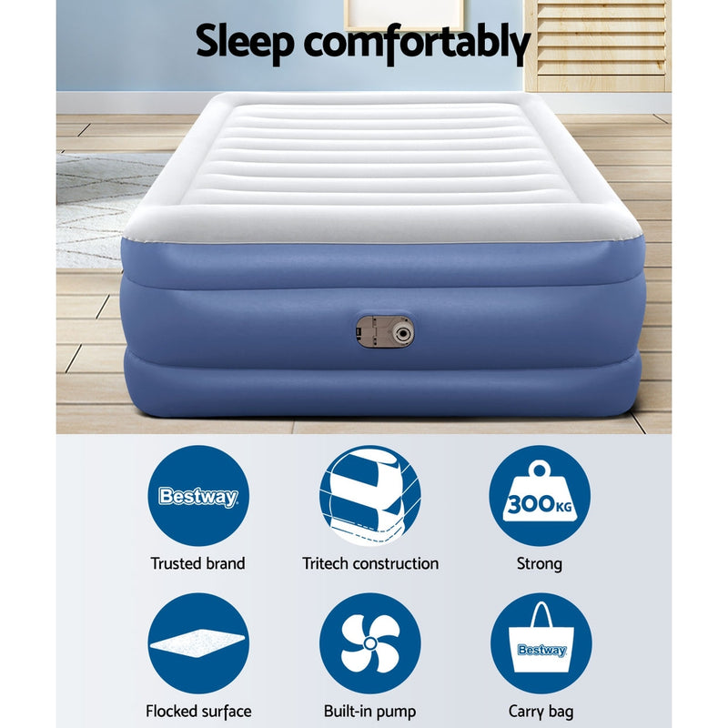 Load image into Gallery viewer, Bestway Air Mattress Queen Inflatable Bed 61cm Airbed Blue
