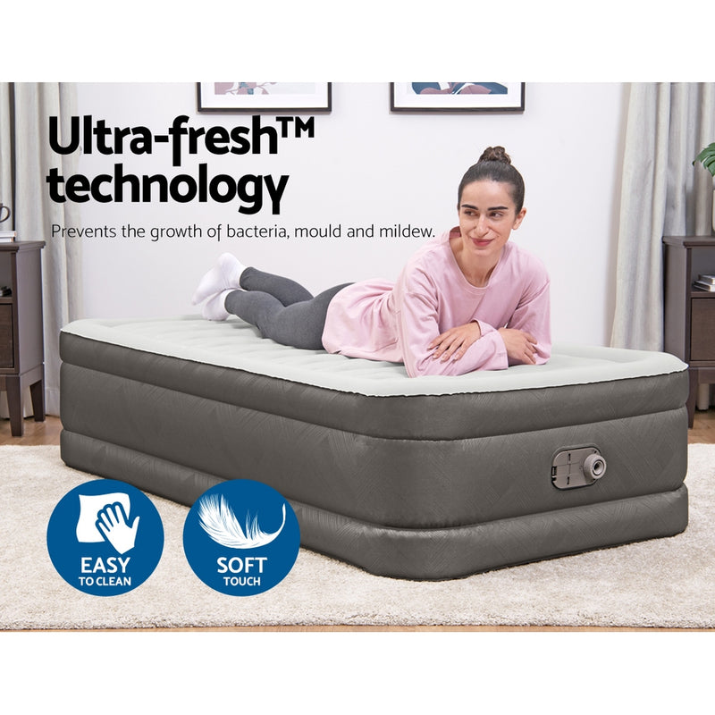 Load image into Gallery viewer, Bestway Air Mattress Single Inflatable Bed 46cm Airbed Grey
