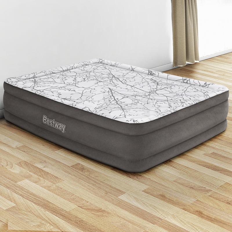 Load image into Gallery viewer, Bestway Air Mattress Queen Inflatable Bed 46cm Airbed Decorated Surface Grey
