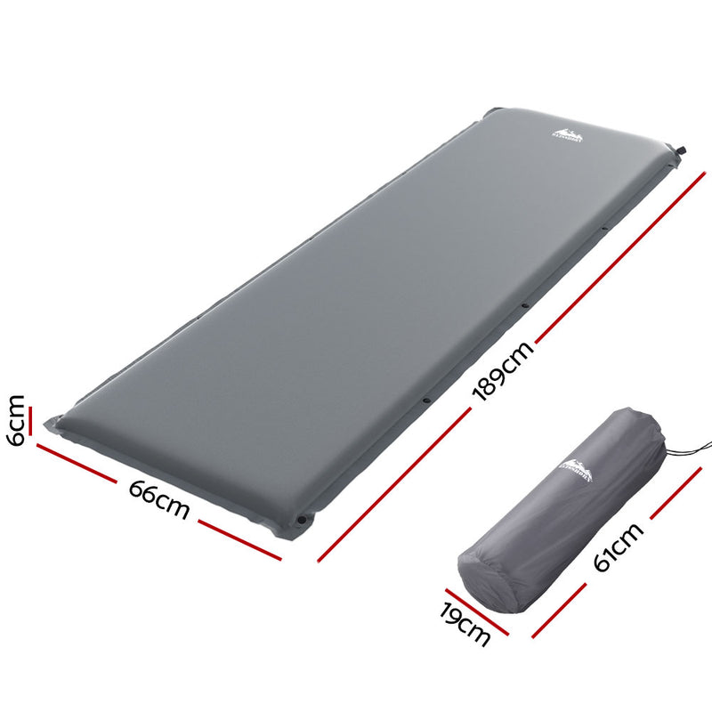 Load image into Gallery viewer, Weisshorn Self Inflating Mattress Camping Sleeping Mat Air Bed Pad Single Grey
