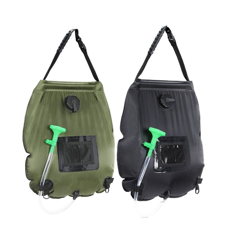 Load image into Gallery viewer, Weisshorn Camping Shower Bag 20L Set of 2 Portable Green Black
