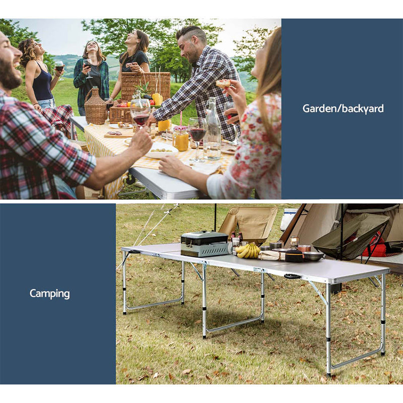 Load image into Gallery viewer, Weisshorn Folding Camping Table 240CM Portable Outdoor Picnic BBQ Aluminium Desk
