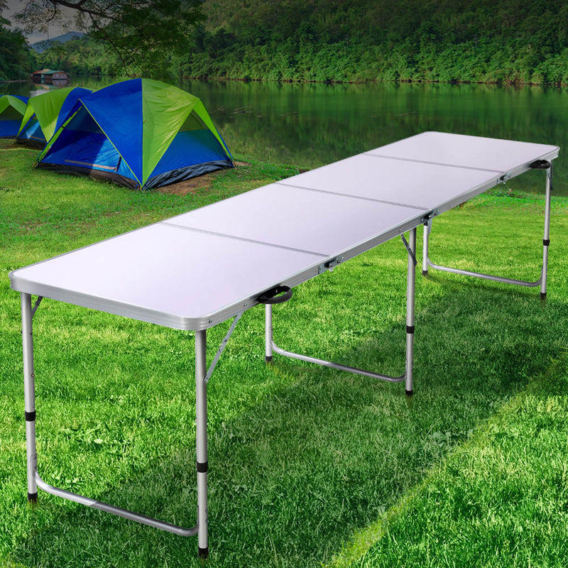 Load image into Gallery viewer, Weisshorn Folding Camping Table 240CM Portable Outdoor Picnic BBQ Aluminium Desk
