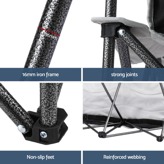 Weisshorn Camping Chair Double Folding Moon Chair Portable Seat 240KG