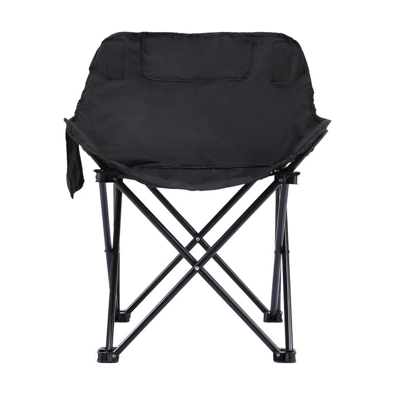 Load image into Gallery viewer, Weisshorn Folding Camping Moon Chair Portable Seat Weight Capacity 120KG Black
