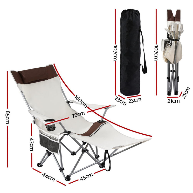 Load image into Gallery viewer, Weisshorn Camping Chair Reclining Adjustable Portable Outdoor Folding Lightweight
