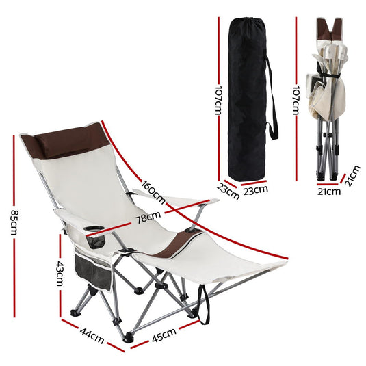 Weisshorn Camping Chair Reclining Adjustable Portable Outdoor Folding Lightweight